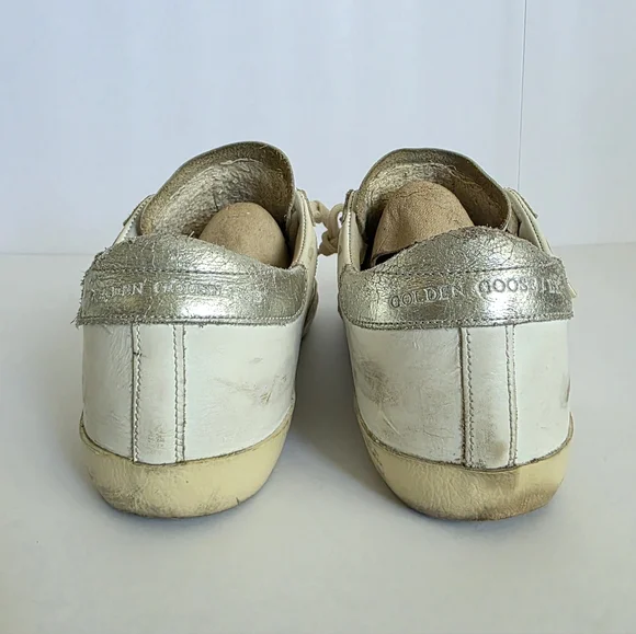 Woman’s Golden Goose Sneakers Super Star Classic White And Gold Size 36
